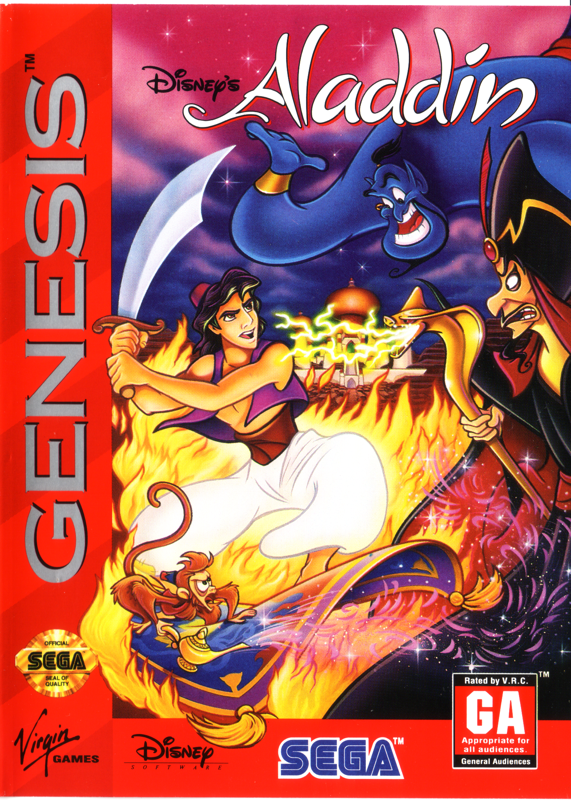 Aladdin box art for Sega Genesis